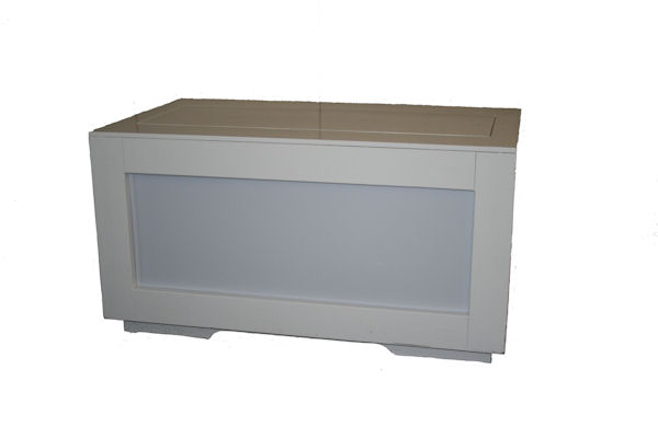 Uitgiftebuffet Milano neutraal met LED verlichting (hoogglans wit)-0